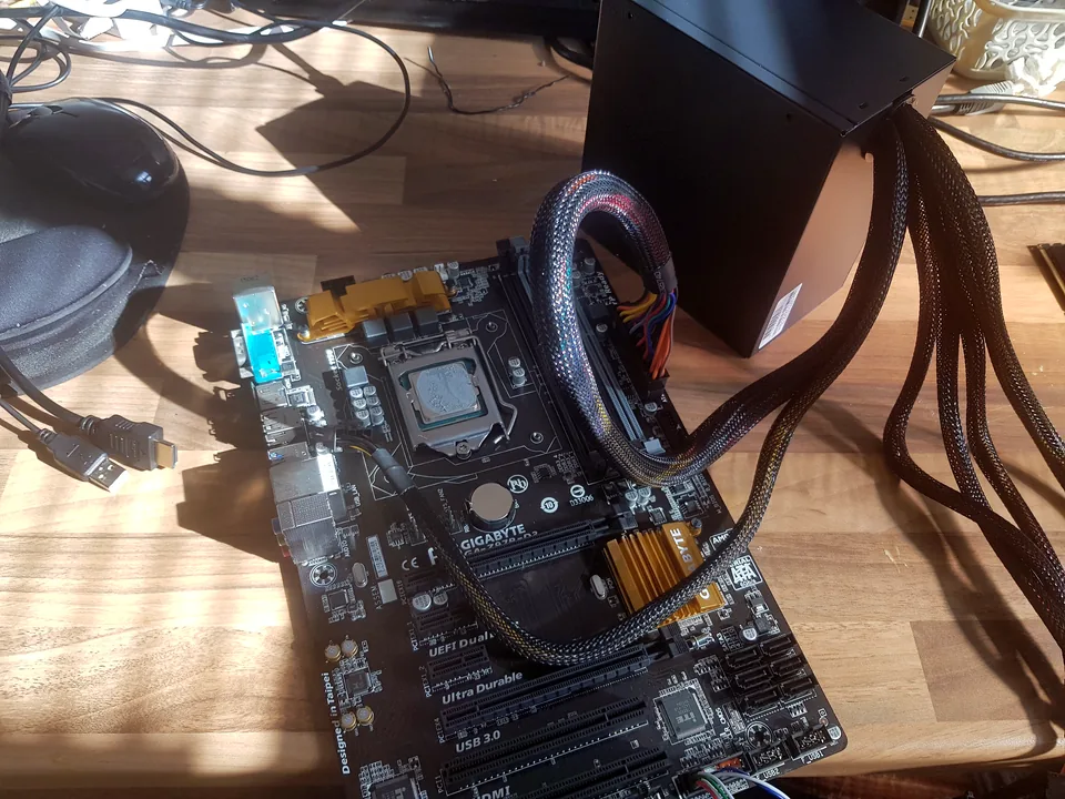 Desktop computer opened for fault diagnosis at PC Repair Guru in Birmingham