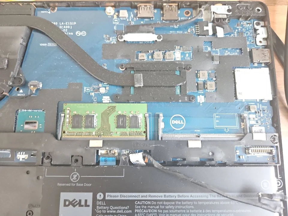 Laptop RAM Upgrade in Birmingham: Do You Need 8GB, 16GB or 32GB? Laptop memory module installed during workshop inspection